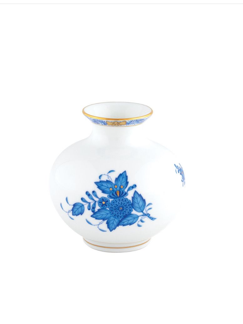 Herend Chinese Bouquet Blue Vase PURCHASED