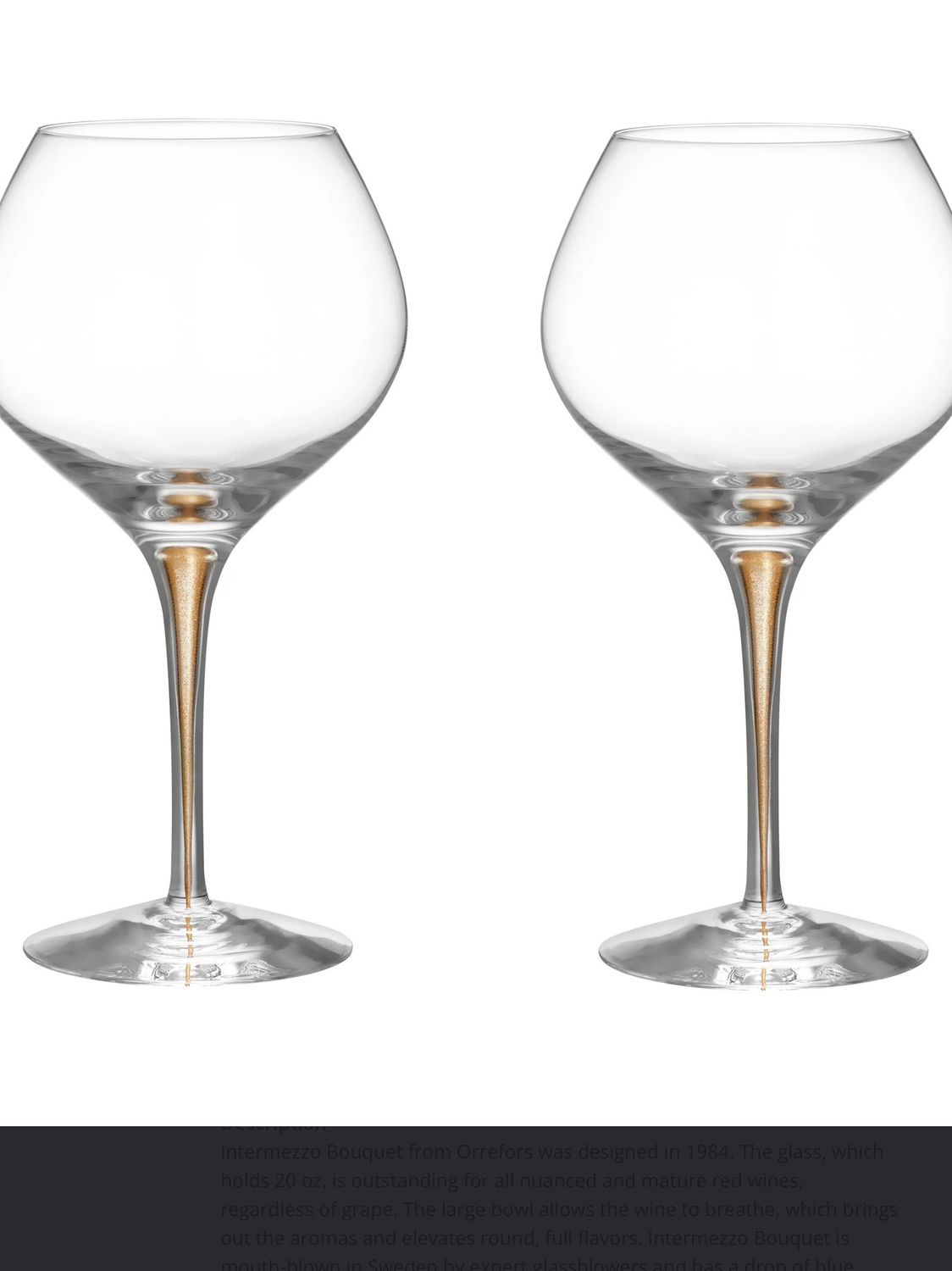 Orrefors Clear With Glass Stem Goblets Needs 12