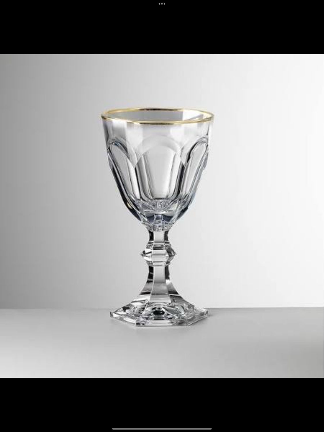 Mario Clear Wine Goblets With Gold Border