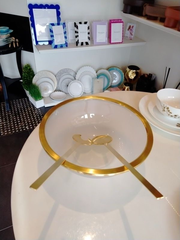 Gold Salad Bowl With Servers Purchased