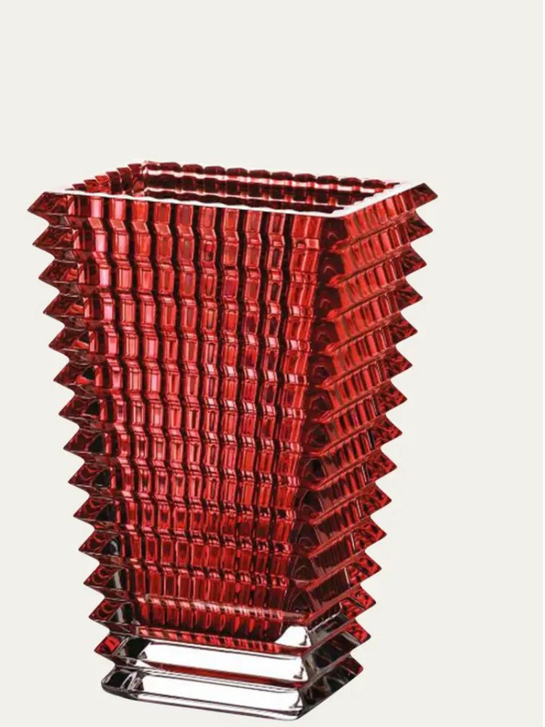 Baccarat Rectangular Red Square Eye Vase
