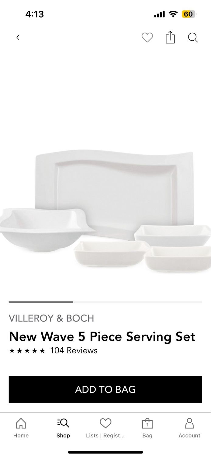 Villeroy &amp; Boch New Wave 5 Piece Serving Set Needs 2