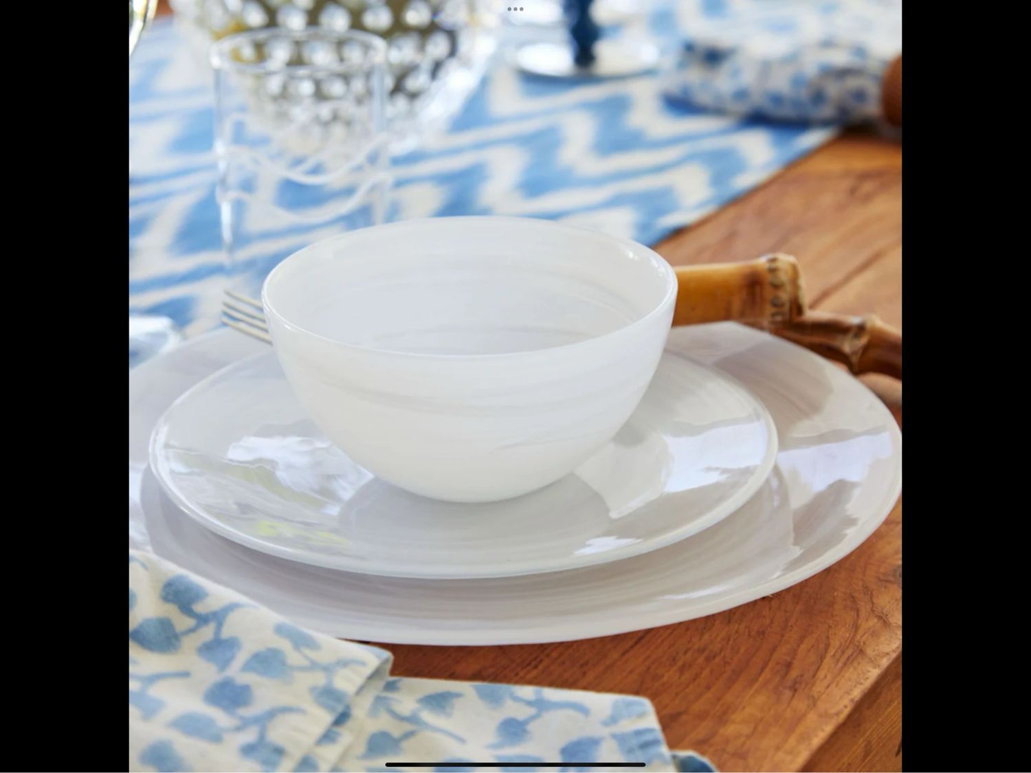 Mariposa Alabaster 3 Piece, Dinner, Salad, Round Bowl 12 Purchased