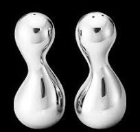 Georg Jensen Stainless Steel Cobra Salt And Pepper Shakers