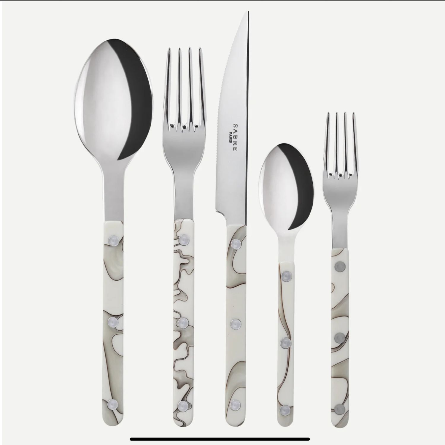 Sabre Shiny Bistro Dune Ivory 5 Pc Place Setting Needs 12