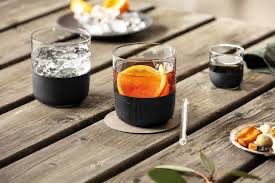 Villeroy and Boch Black 8 Shot Glasses  On Tray