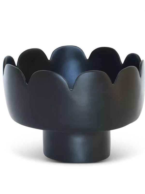 Tina Frey Fleur Large Black Footed Bowl