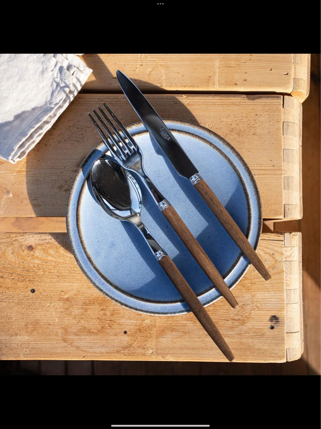 Sabre Jonc Dark Wood Flatware (5 Piece Place Setting) Needs 12