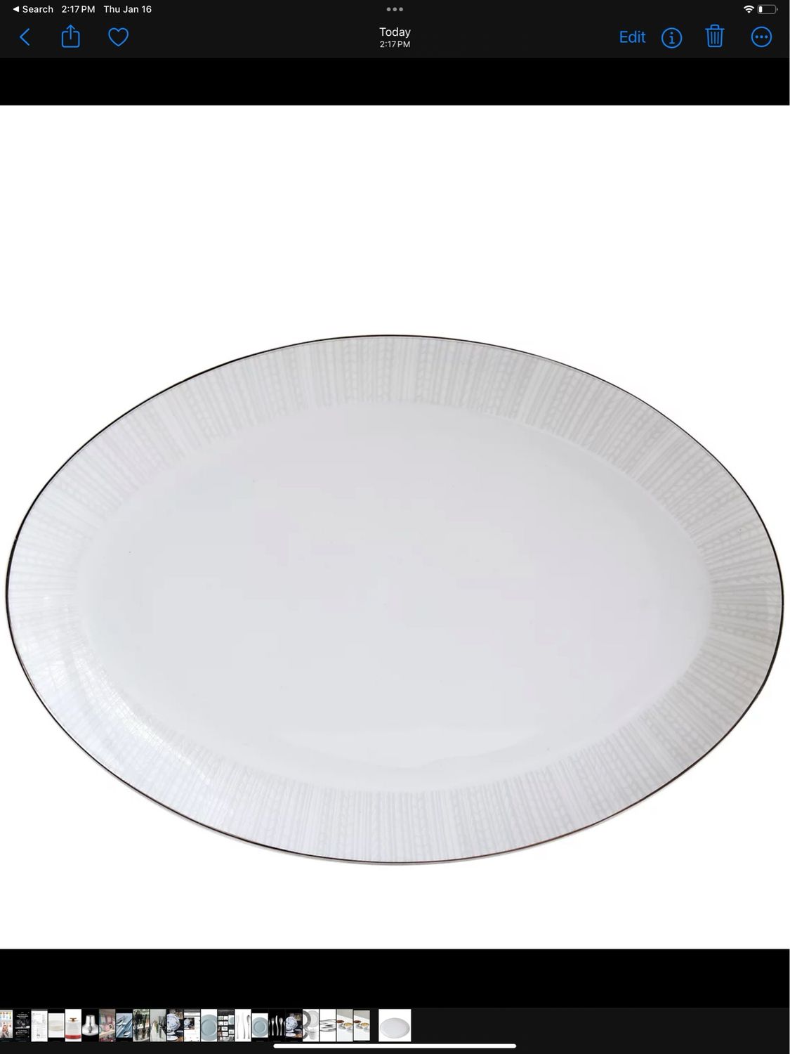 Bernardaud Silva Oval Platter, Large 15 Inch