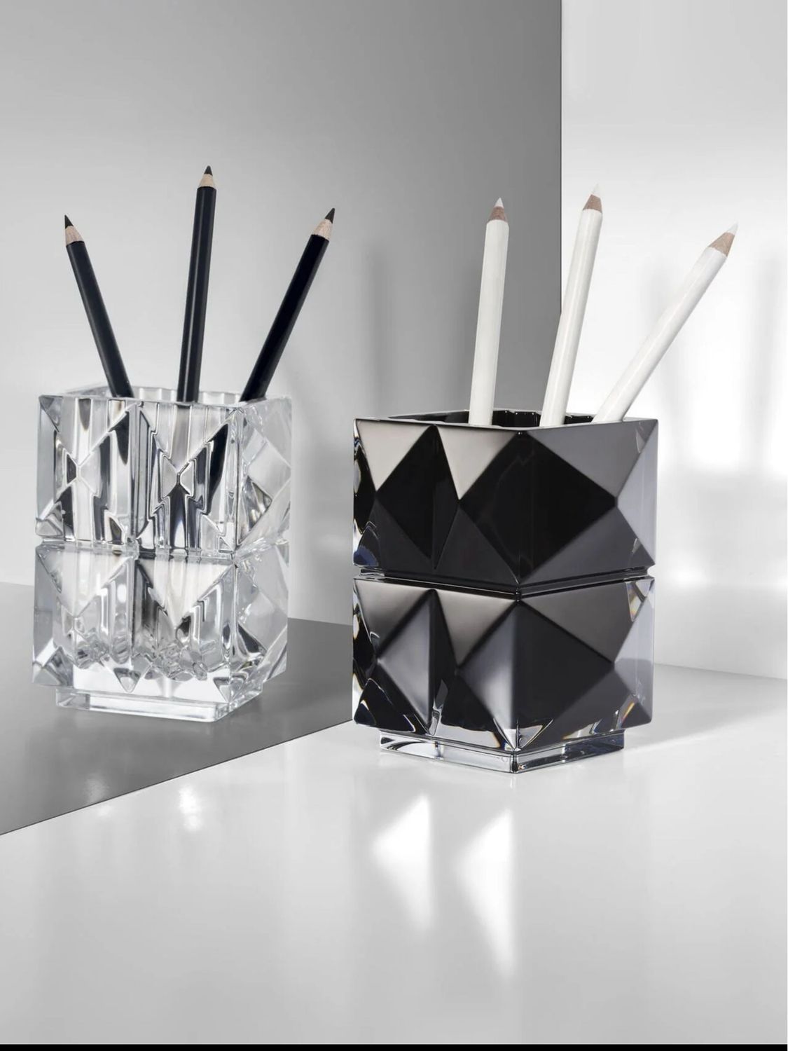 Baccarat Crystal Pencil Vase Black
