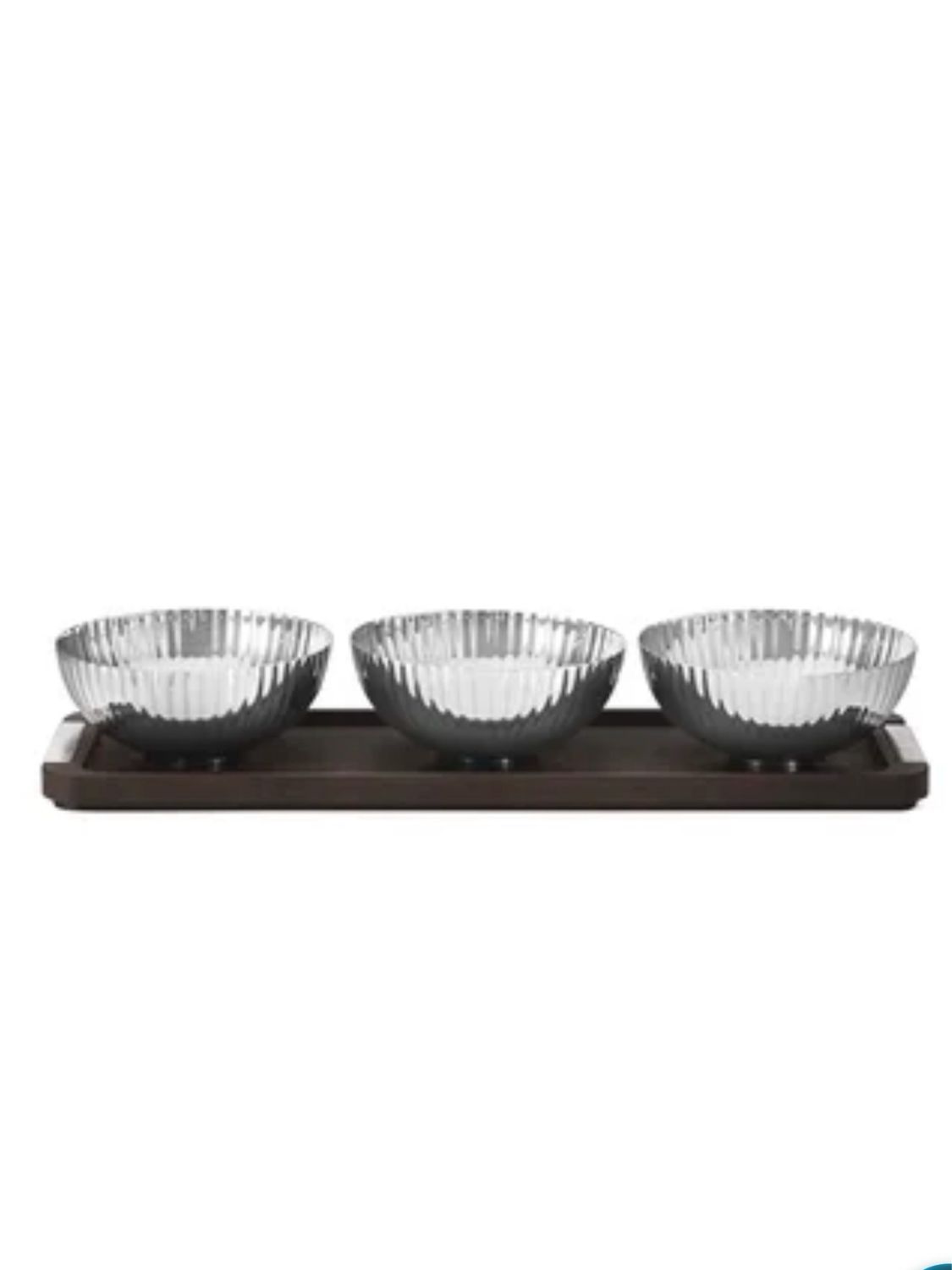 Georg Jensen Bernadotte Dip Bowls On Wood Tray