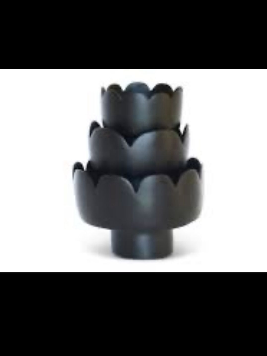 Tina Frey Fleur Black Medium Footed Bowl