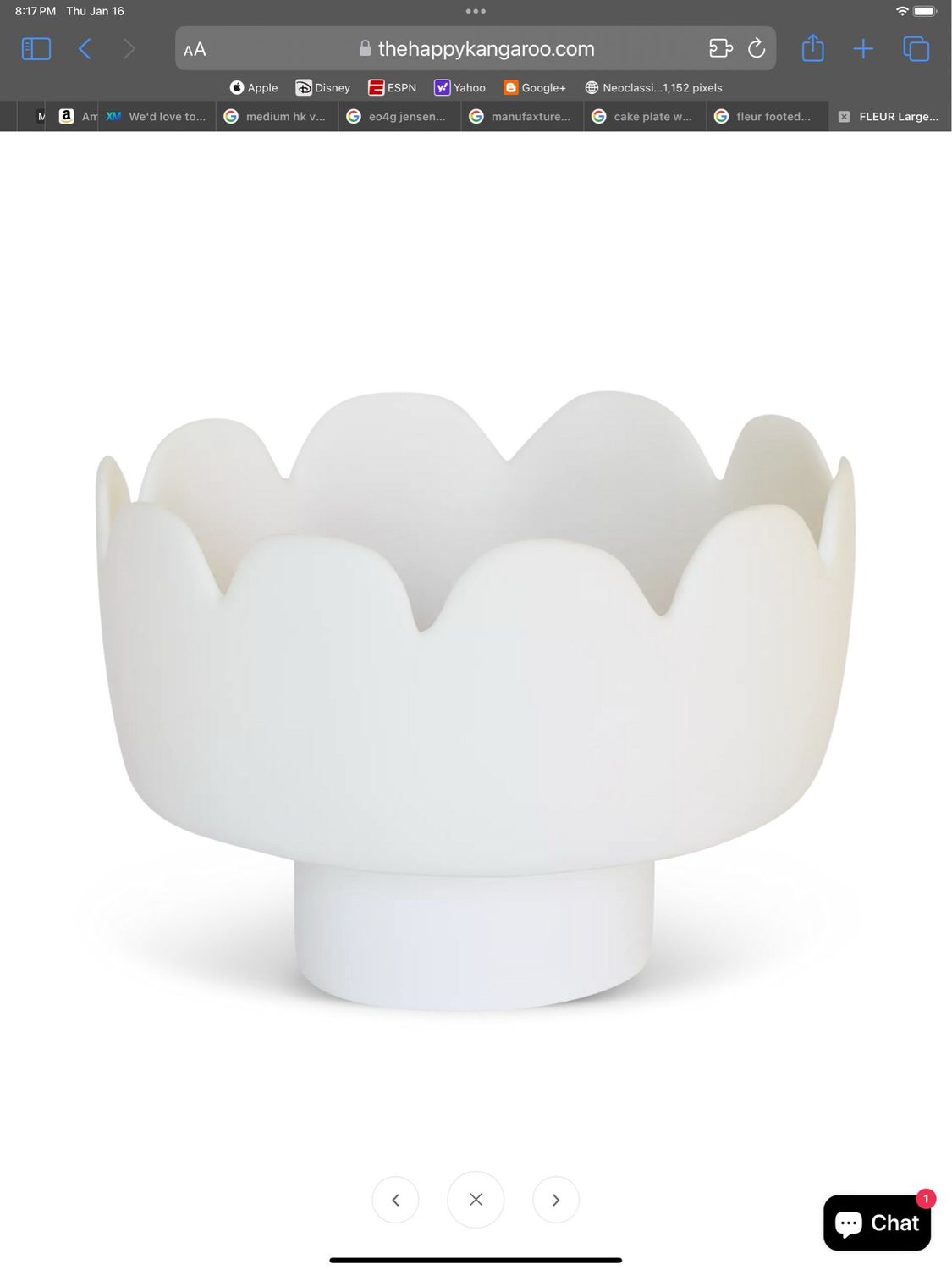 Tina Frey Fleur Footed White Bowl 2 Purchased