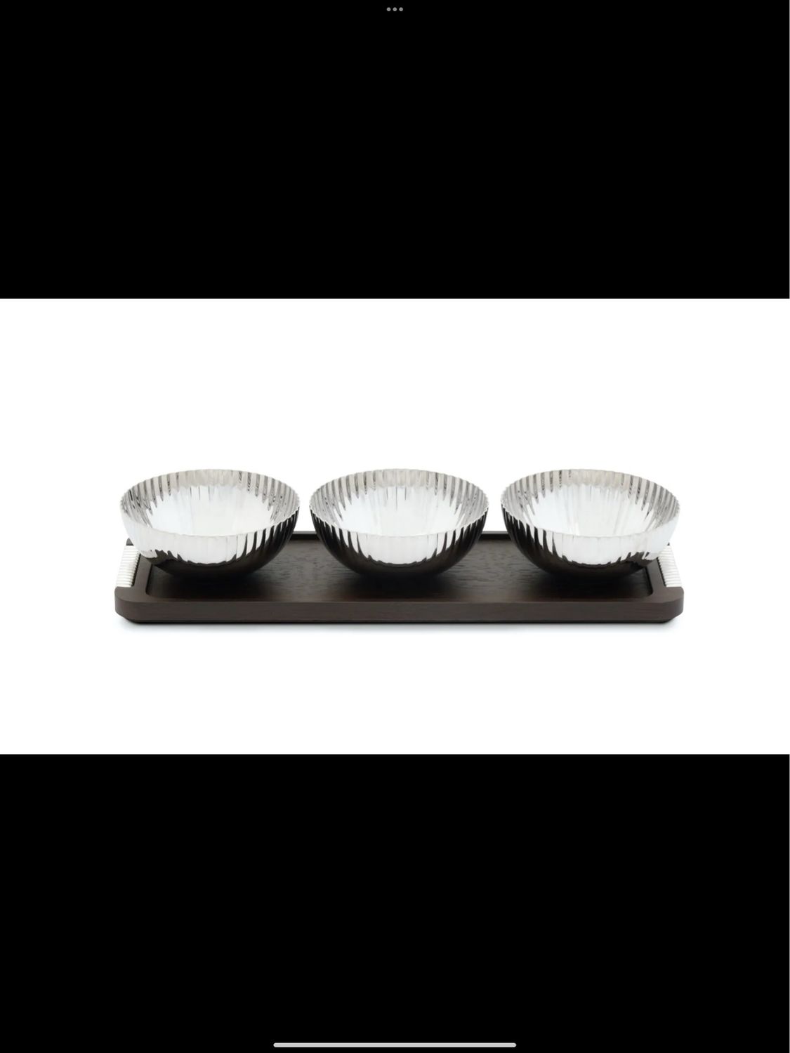 Georg Jensen Bernadotte Dip Bowls On Wood Tray