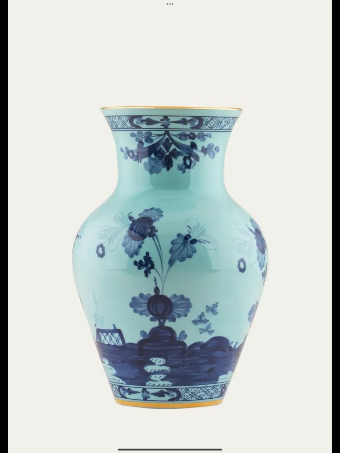 Richard Ginori Iris Ming Blue Vase
