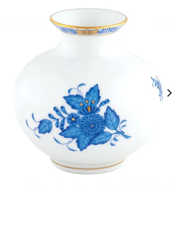 Herend Chinese Bouquet Blue Vase 2 Purchased