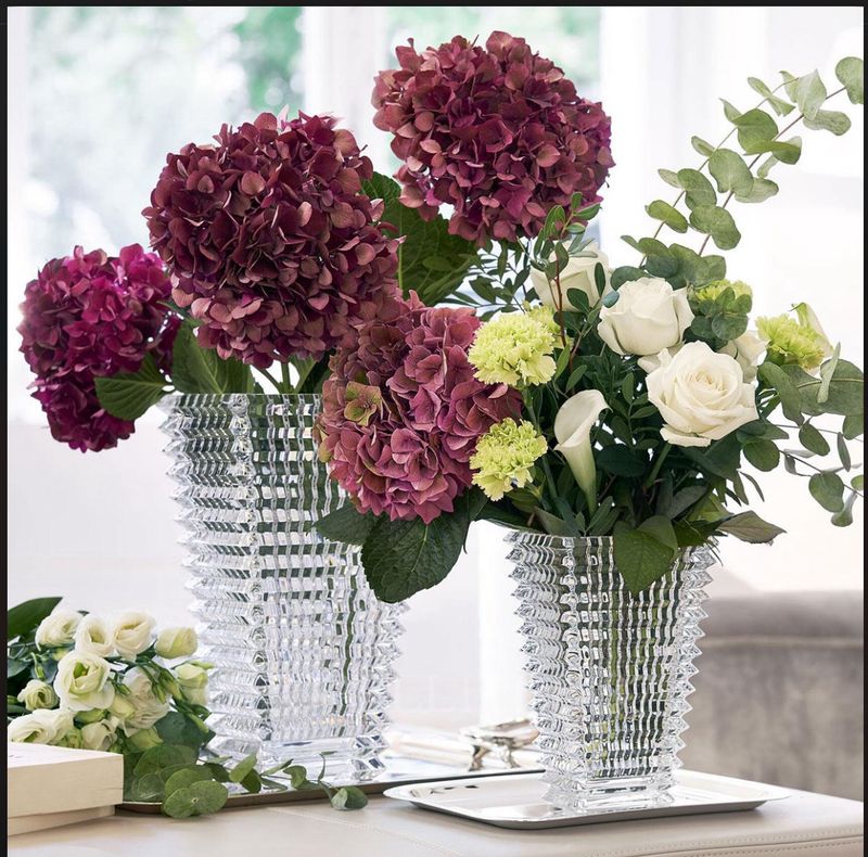 Baccarat Small Rectangular Clear Eye Vase Purchased