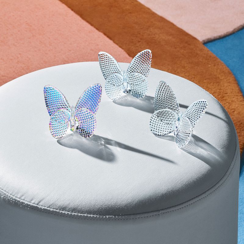 Baccarat Crystal Diamond Iridescent Butterfly