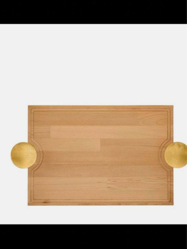 Wood Challa Board With Gold Handles