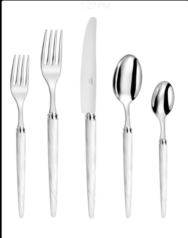Capdeco Tang White 5 Pc Flatware Needs 12