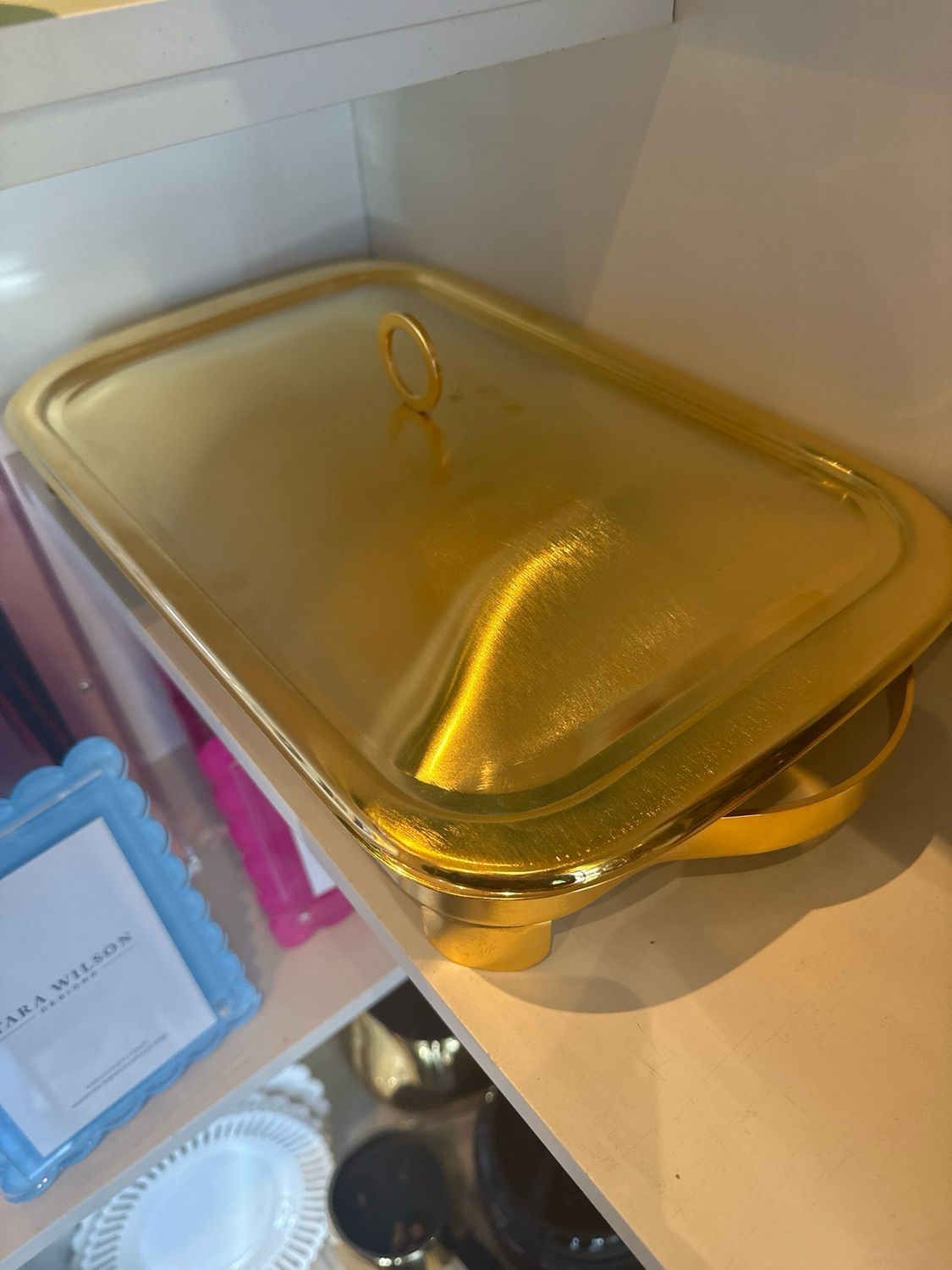 Gold Oven Go Table With Cover