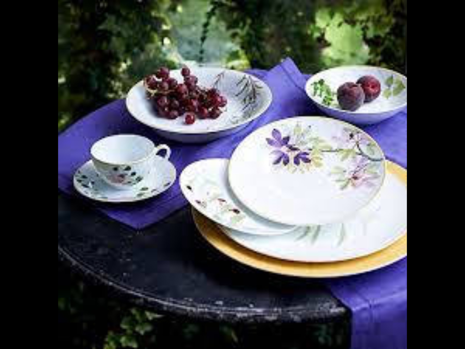 Bernardaud Jardin Indien Dinnerware 1-4pc Dinner, Salad, Bread and Butter, and Coupe Soup PURCHASED