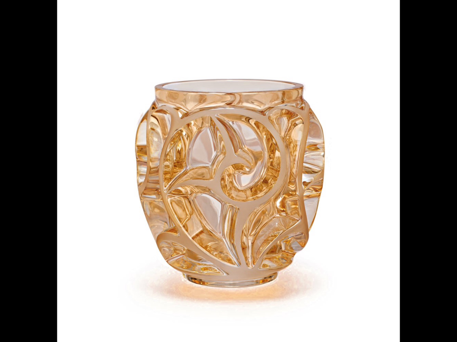 Lalique Tourbillons Gold Lustre Vase