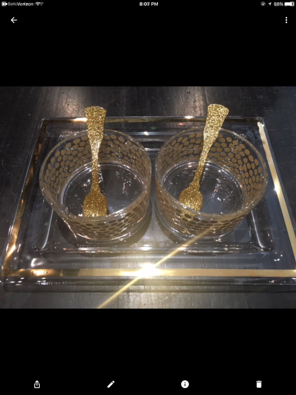 Egizia Gold Bowls With Tray $165 (does not include spoons)