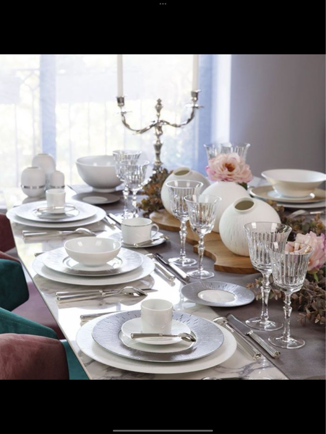 Haviland France- Infini White Dinner, Platinum Salad And Large Soup Needs 14