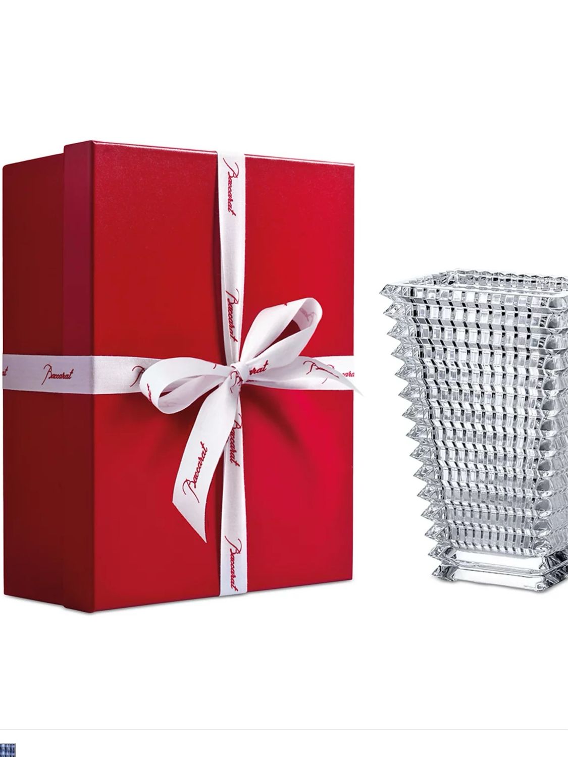 Baccarat Crystal France Rectangle Eye Vase