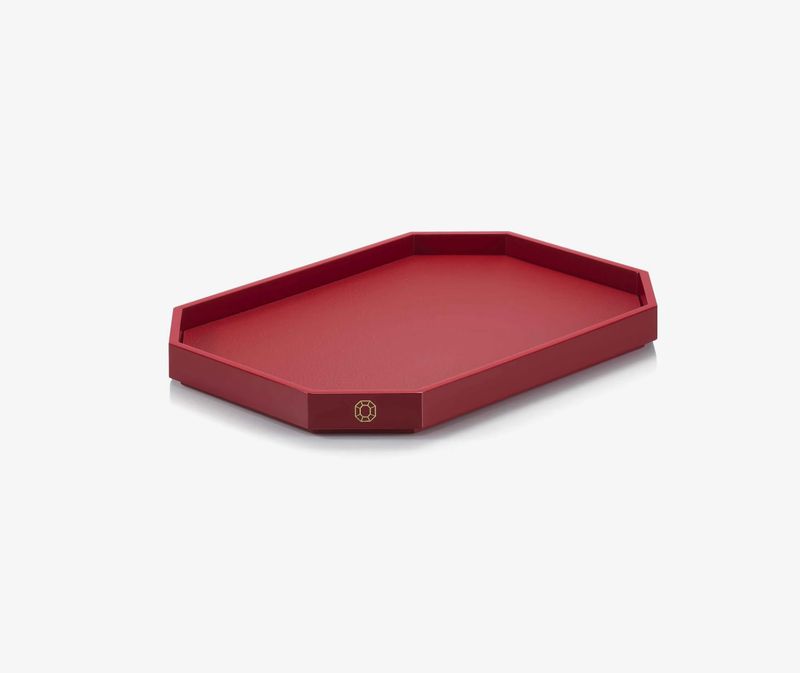 Baccarat Red Octogone Tray S