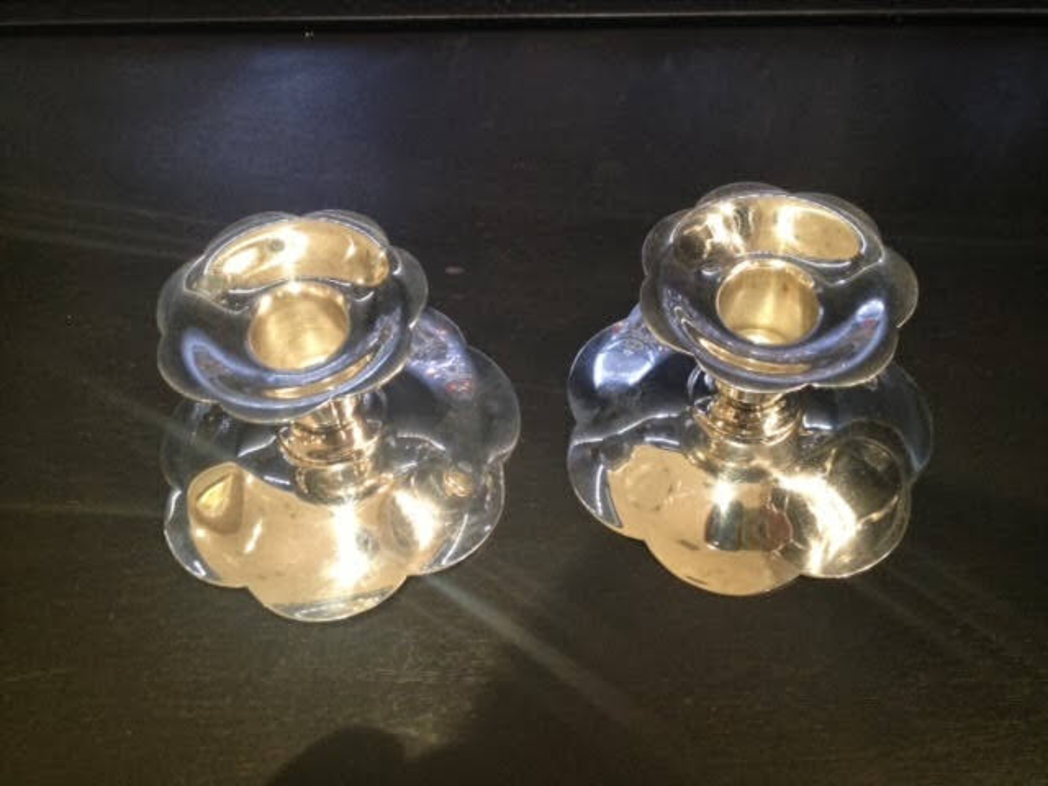 Pair Estate Sterling Silver Tiffany and Company Candleholders 