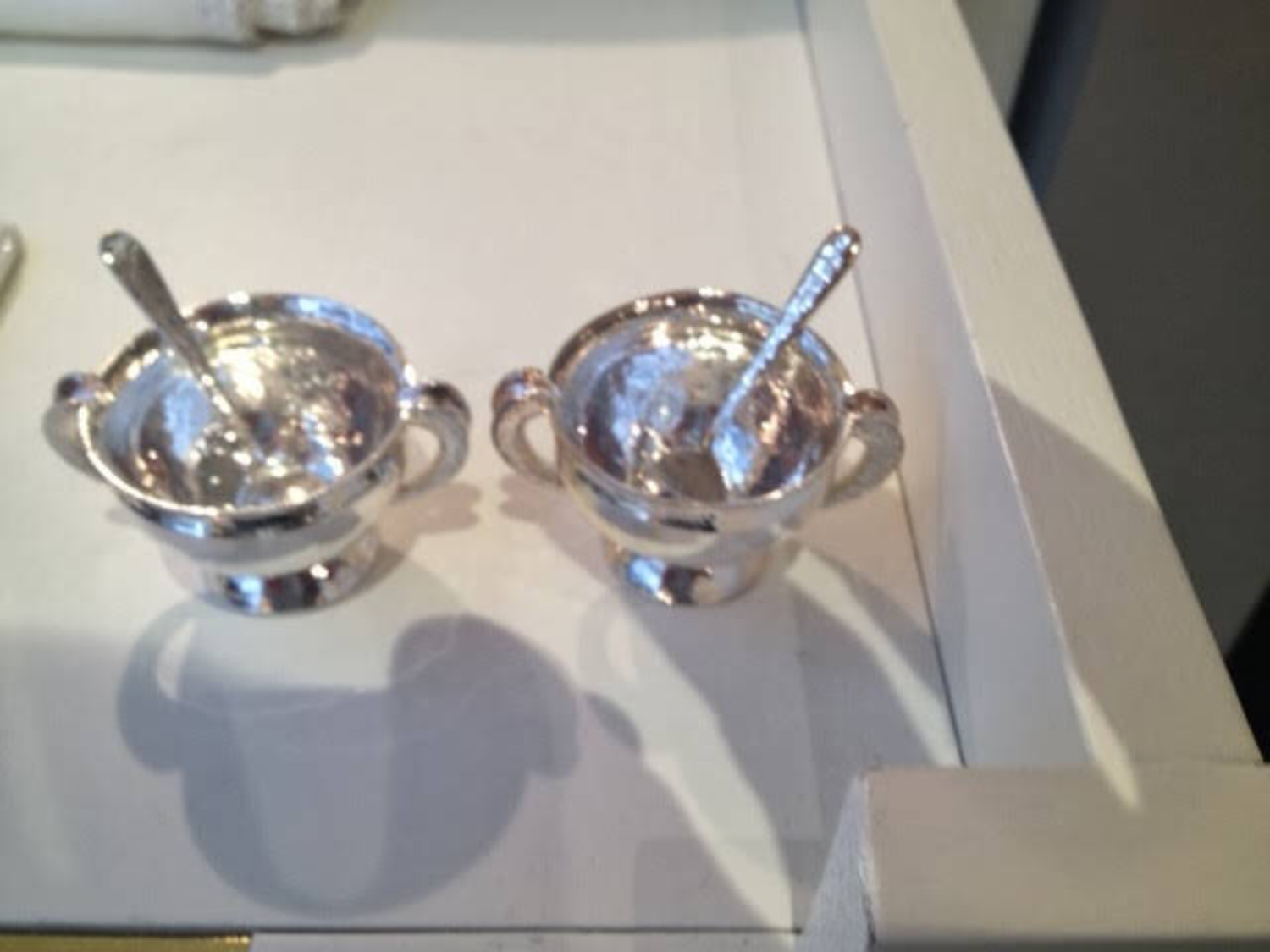 Pampaloni Sterling Salt Cellars with Spoons