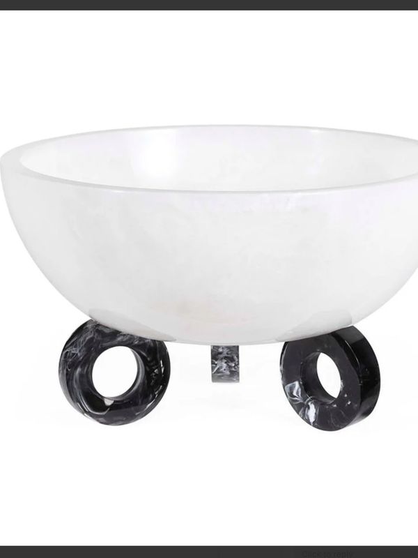 Jonathan Adler Mustique White Resin Bowl
