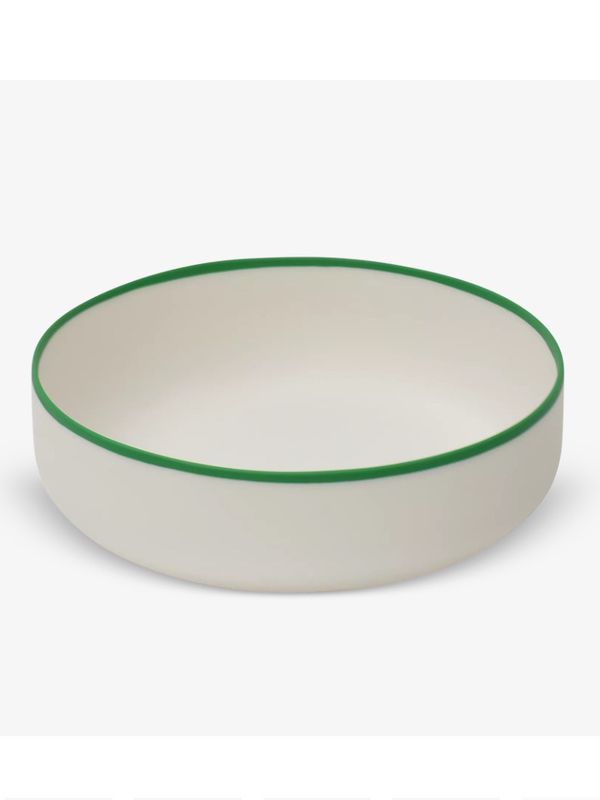 Tina Frey Modern Bowl With Green Rim L