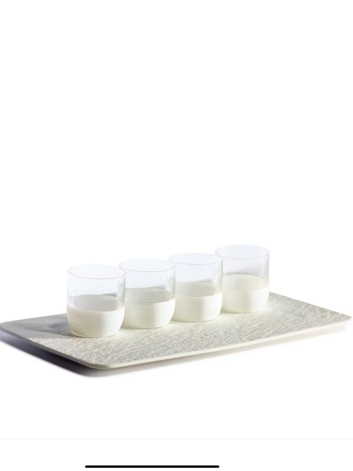 Villeroy White Shot Glasses On Tray