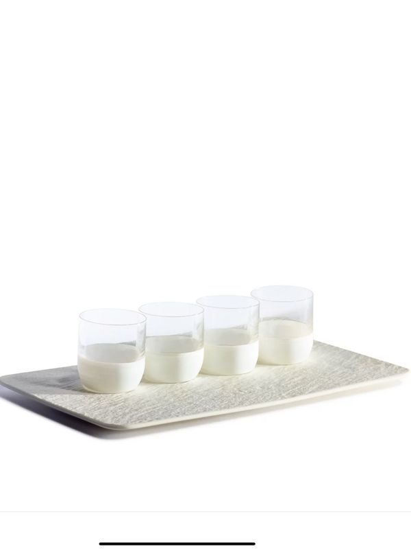 Villeroy White Shot Glasses On Tray