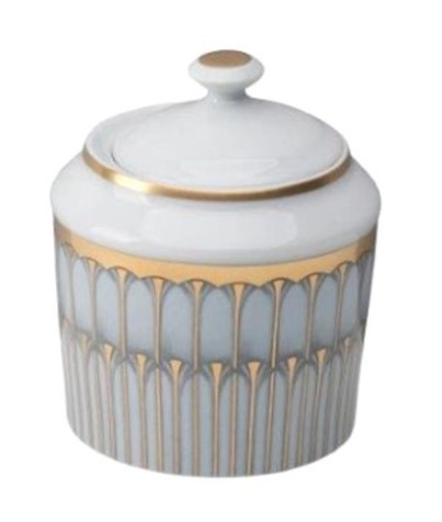 Phillipe Deshoulieres Arcades Blue and Gold Sugar Bowl