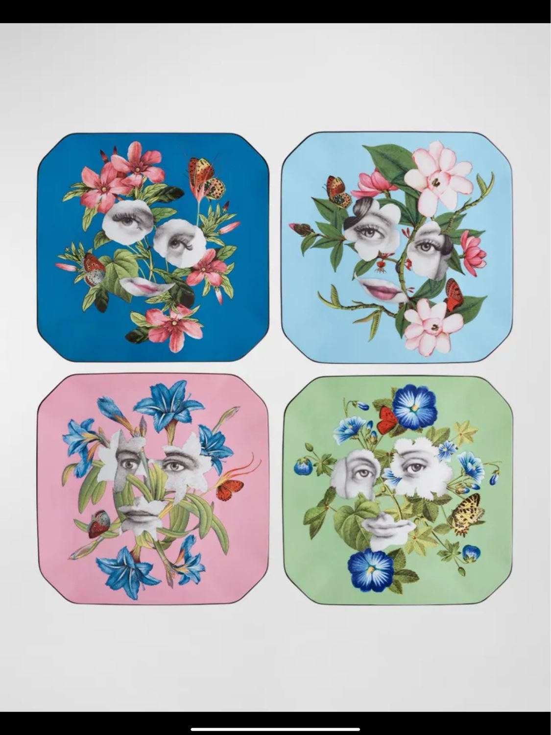 Vista Allegre Christian Lacroix-Fete Vos Jeux Dessert Plates, 3 Sets of 4