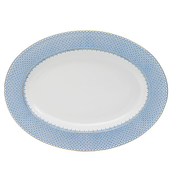 Mottahadeh Cornflower Blue Oval Platter Purchased