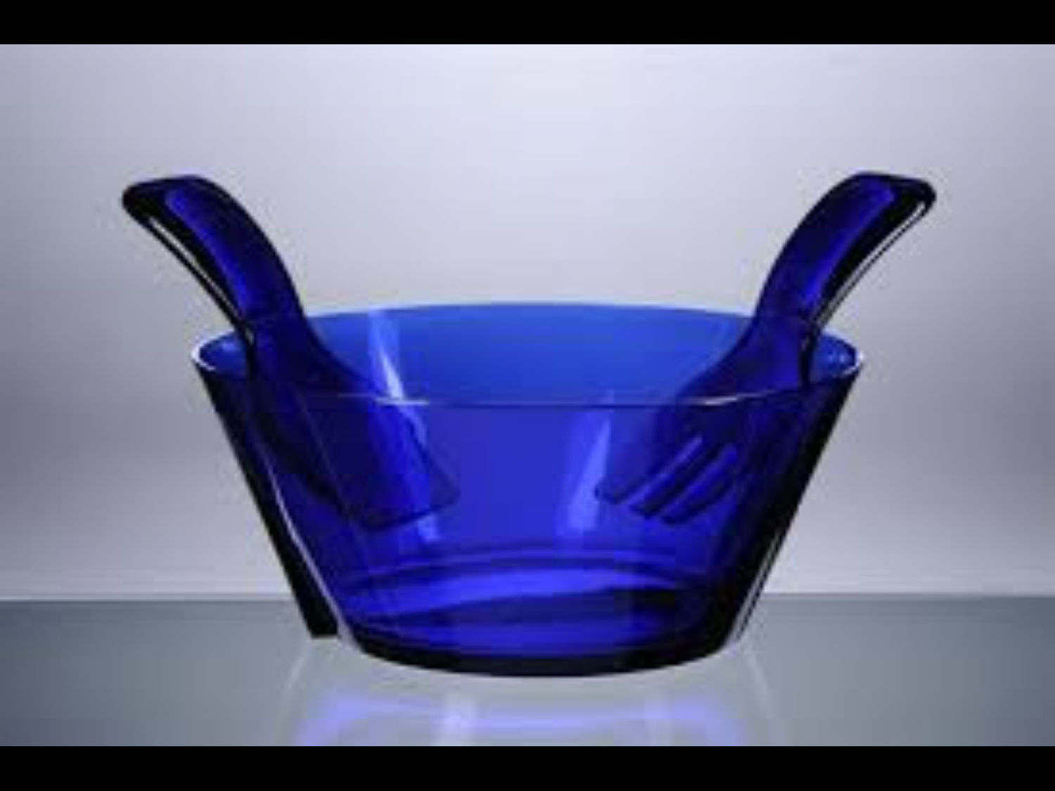 Mario Luca Giusti Blue Salad Bowl With Servers PURCHASED