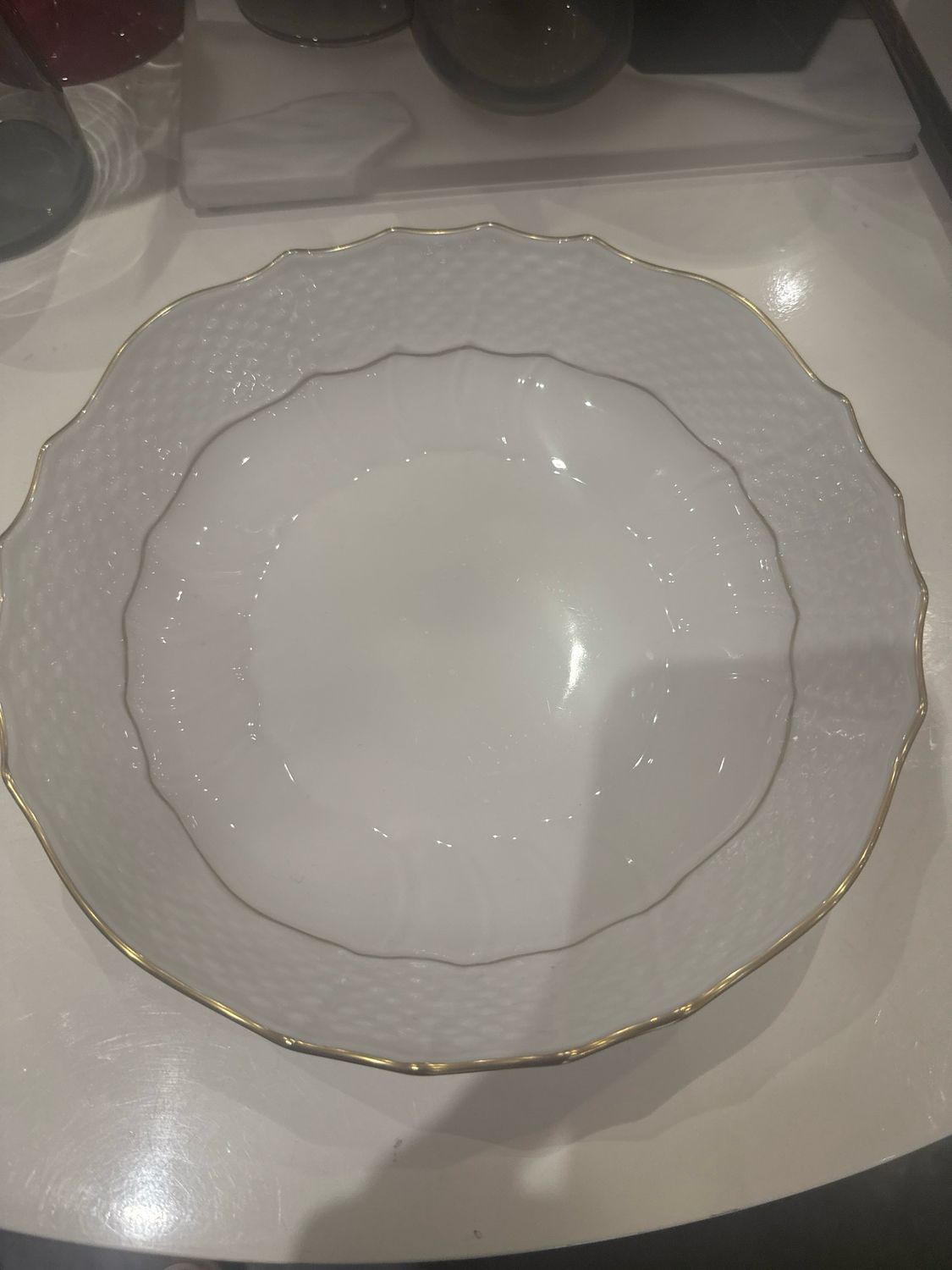 Herend Golden Edge Scalloped Dinner Bowl Needs 12