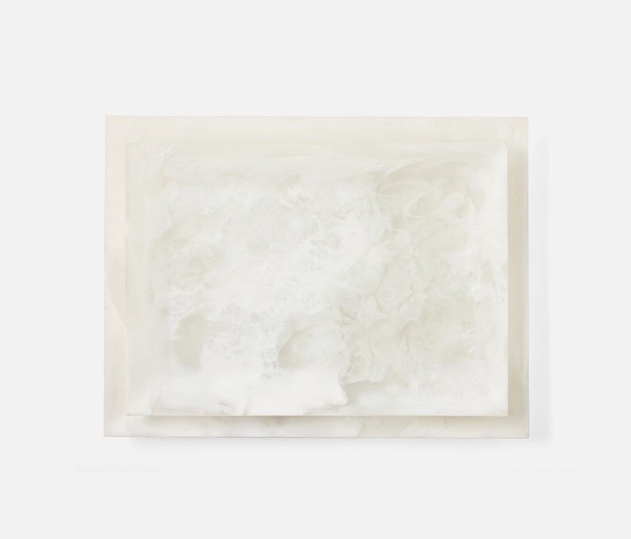 Resin Rectangular White Tray