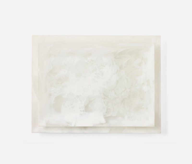 Resin Rectangular White Tray