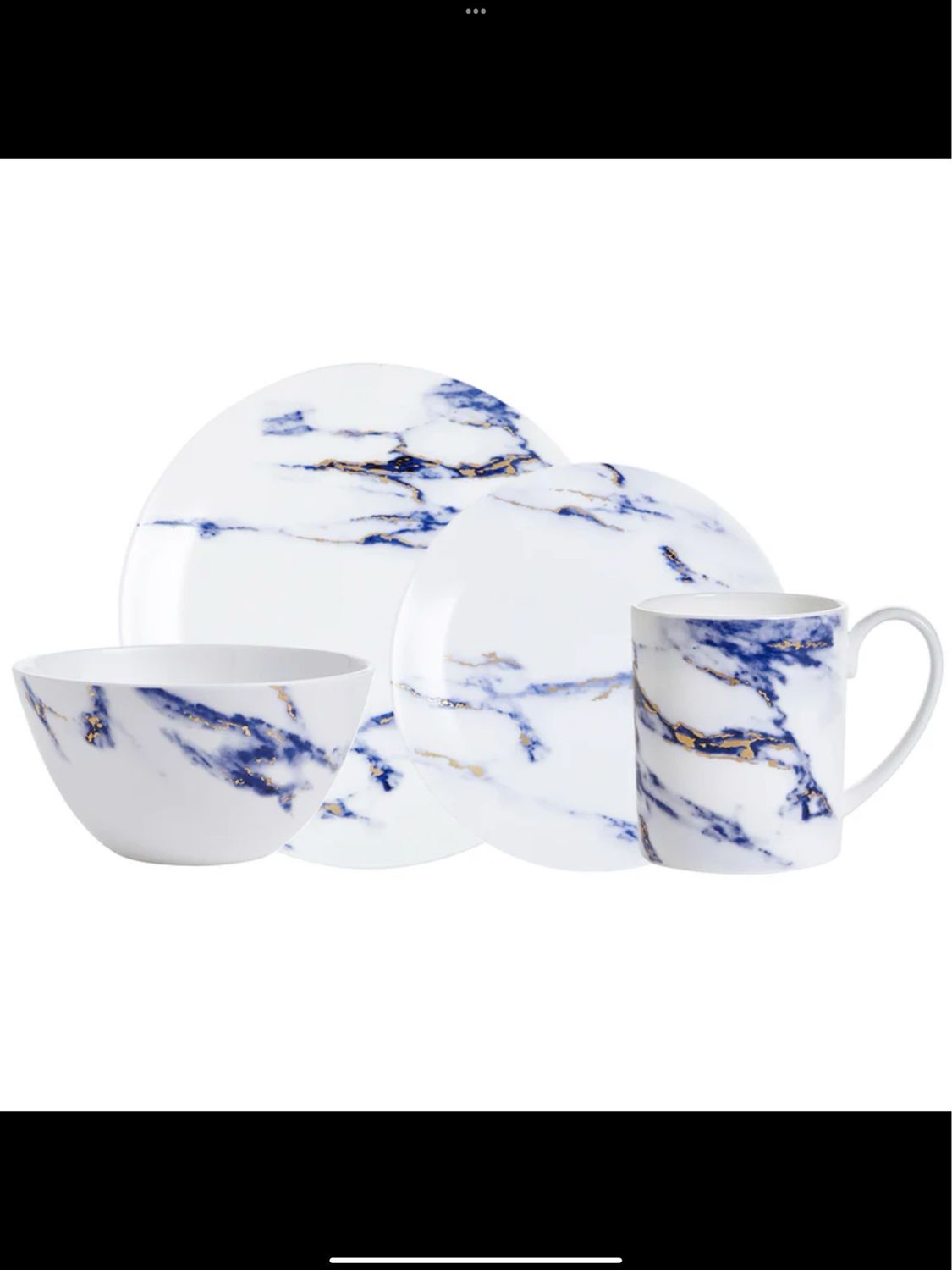 Marble Azure Dinnerware 12-3 Pc