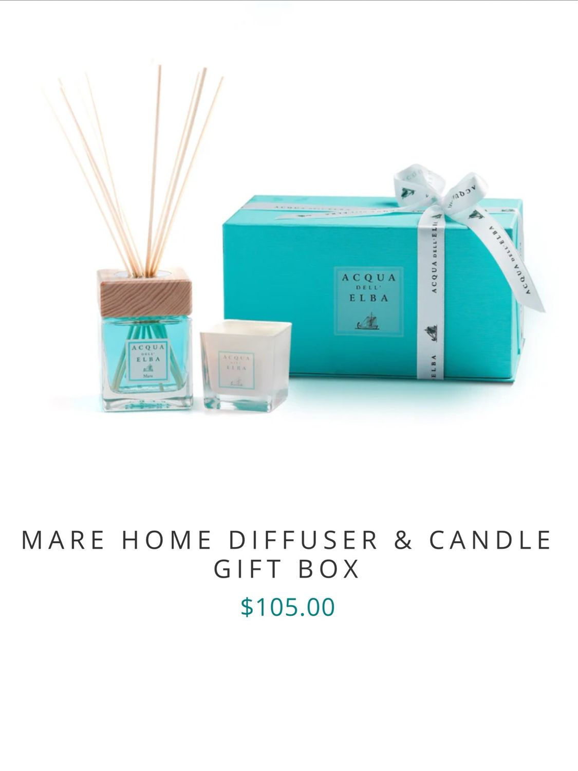 Aqua De Elba Candle And Diffuser Set