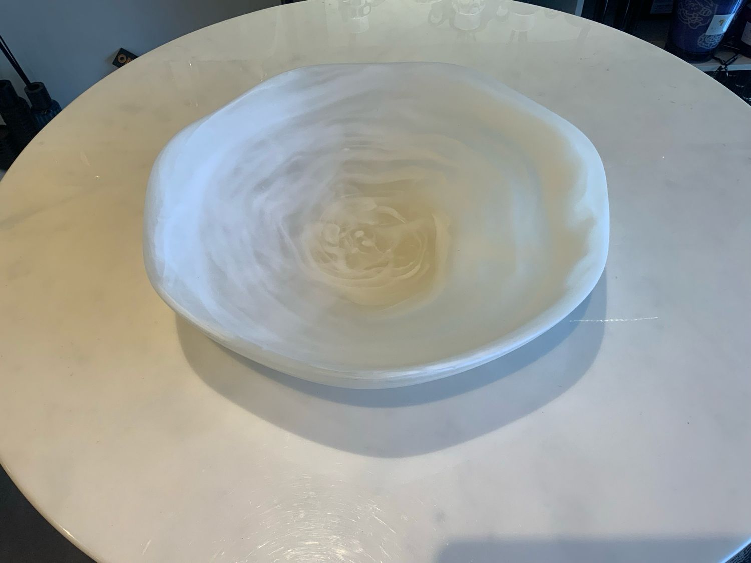 White Resin Bowl 14 Inch