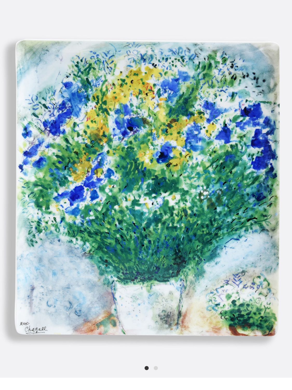 Bernardaud Chagall Bouquet De Fleurs Rectangular Tray 10.9”