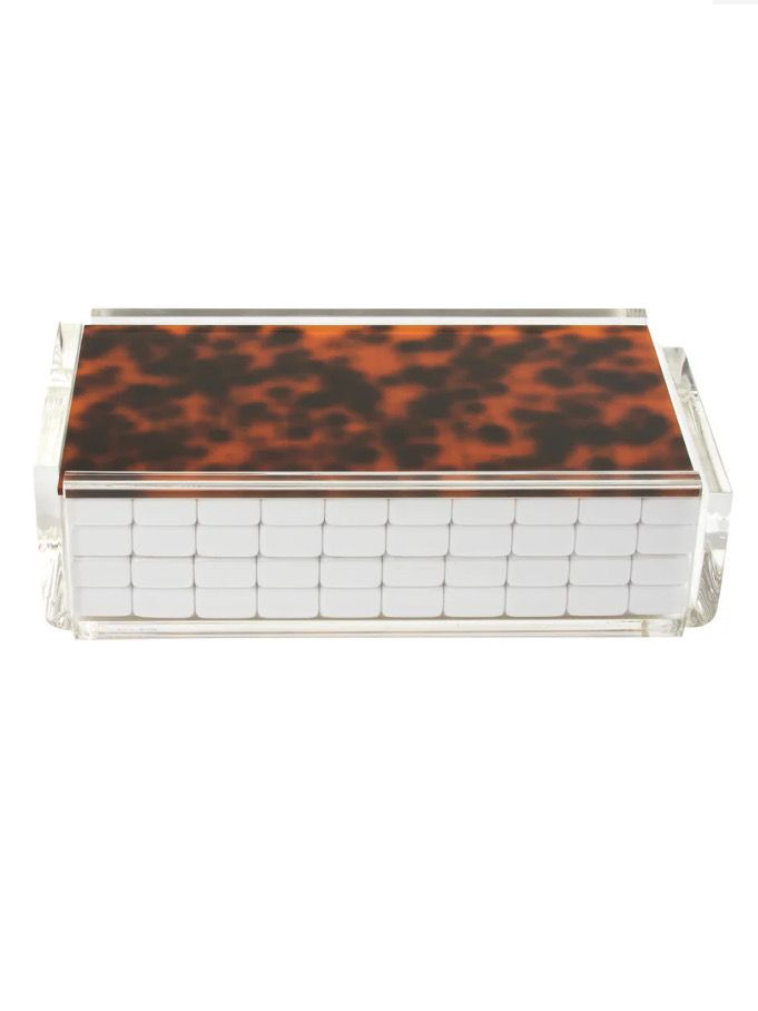 Luxe Dominoes Acrylic Mahjong Set Tortoise Come With 4 Acrylic Racks