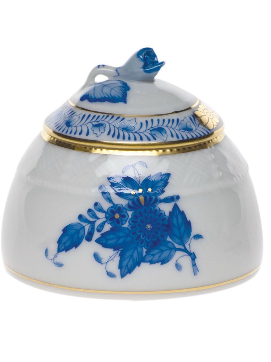 Herend Chinese Bouquet Blue Honey Jar